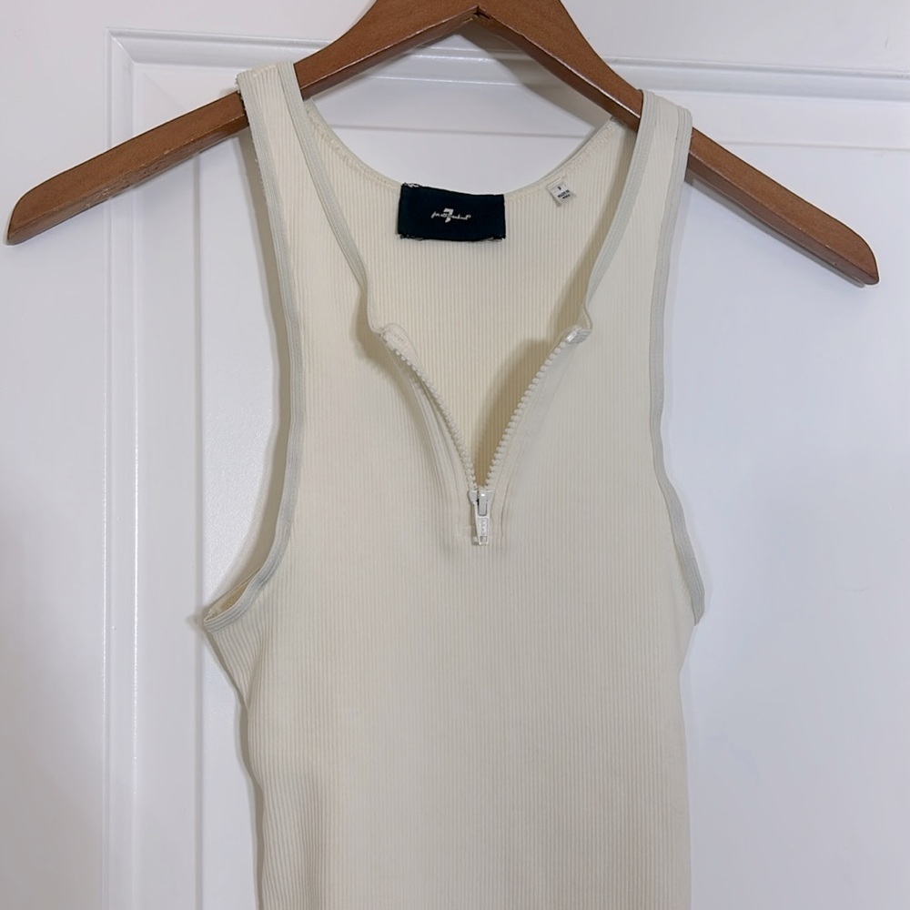 7 For All Mankind, quarter zipped rib tank, size S.